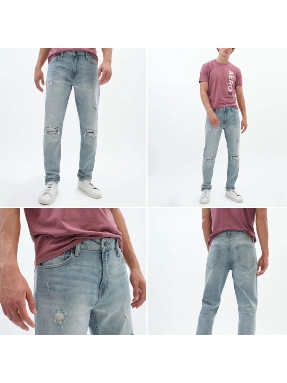 Aeropostale Athletic Skinny Distressed Jeans